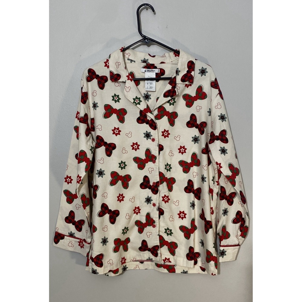 Women's Minnie Mouse Flannel 2-pc Pajama Set Size XL Disney Parks Authentic - Picture 2 of 10